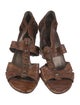 Stuart Weitzman Leather Studded Accents T-Strap Sandals