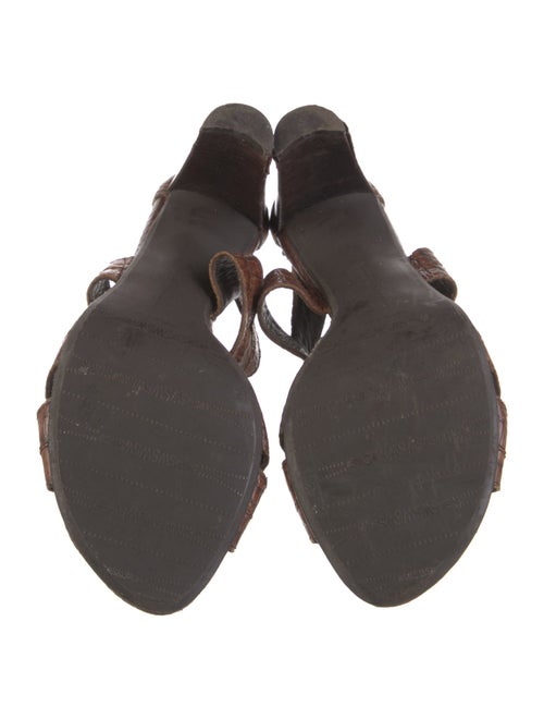 Stuart Weitzman Leather Studded Accents T-Strap Sandals