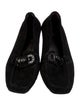 Stuart Weitzman Suede Crystal Embellishments Loafers