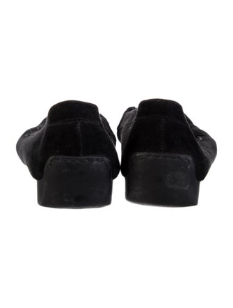 Stuart Weitzman Suede Crystal Embellishments Loafers