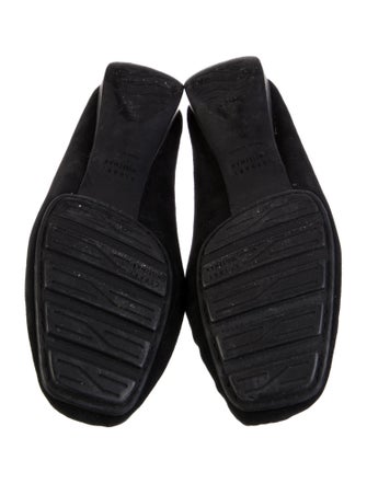 Stuart Weitzman Suede Crystal Embellishments Loafers