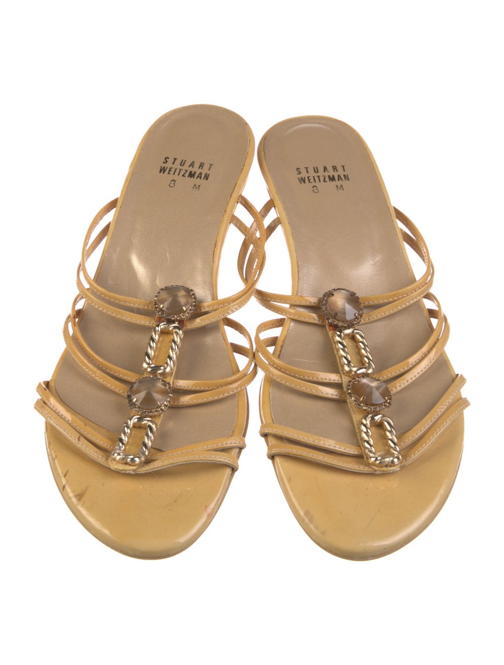 Stuart Weitzman Leather Slides Neutrals - image 3