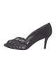 Stuart Weitzman Satin Lace Pattern Pumps
