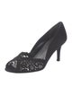 Stuart Weitzman Satin Lace Pattern Pumps