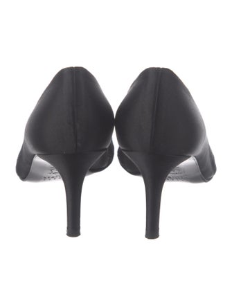 Stuart Weitzman Satin Lace Pattern Pumps