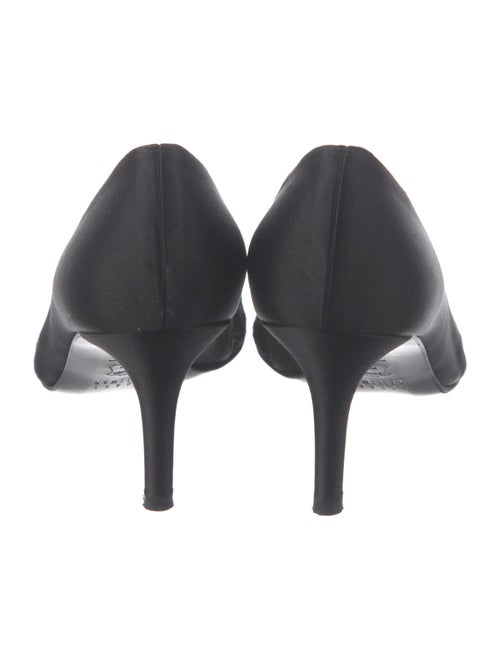 Stuart Weitzman Satin Lace Pattern Pumps