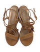 Stuart Weitzman Suede Tassel Accents Sandals