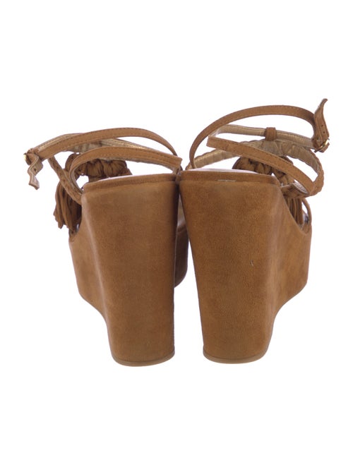 Stuart Weitzman Suede Tassel Accents Sandals