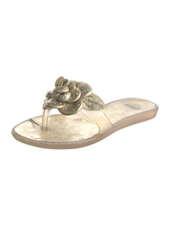Stuart Weitzman PVC Crystal Embellishments Slides