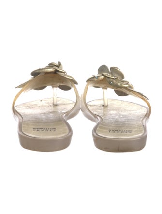 Stuart Weitzman PVC Crystal Embellishments Slides
