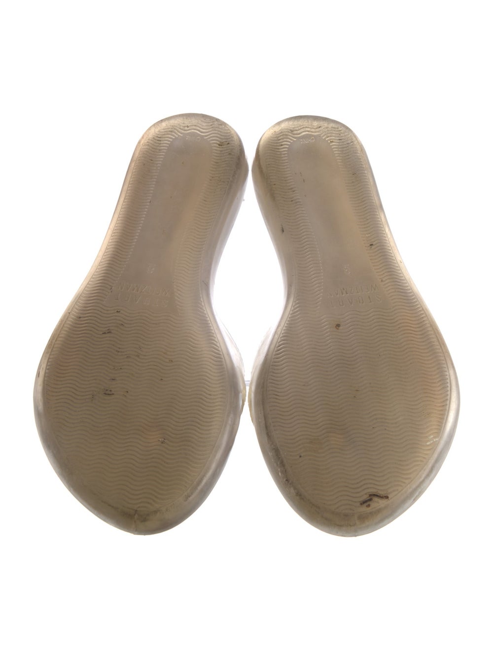 Stuart Weitzman PVC Slides Gold Crystal Embellish… - image 5