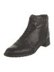 Stuart Weitzman Leather Studded Accents Combat Boots