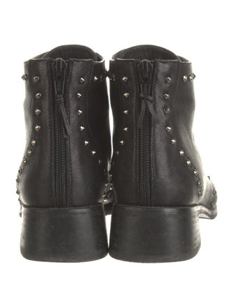 Stuart Weitzman Leather Studded Accents Combat Boots