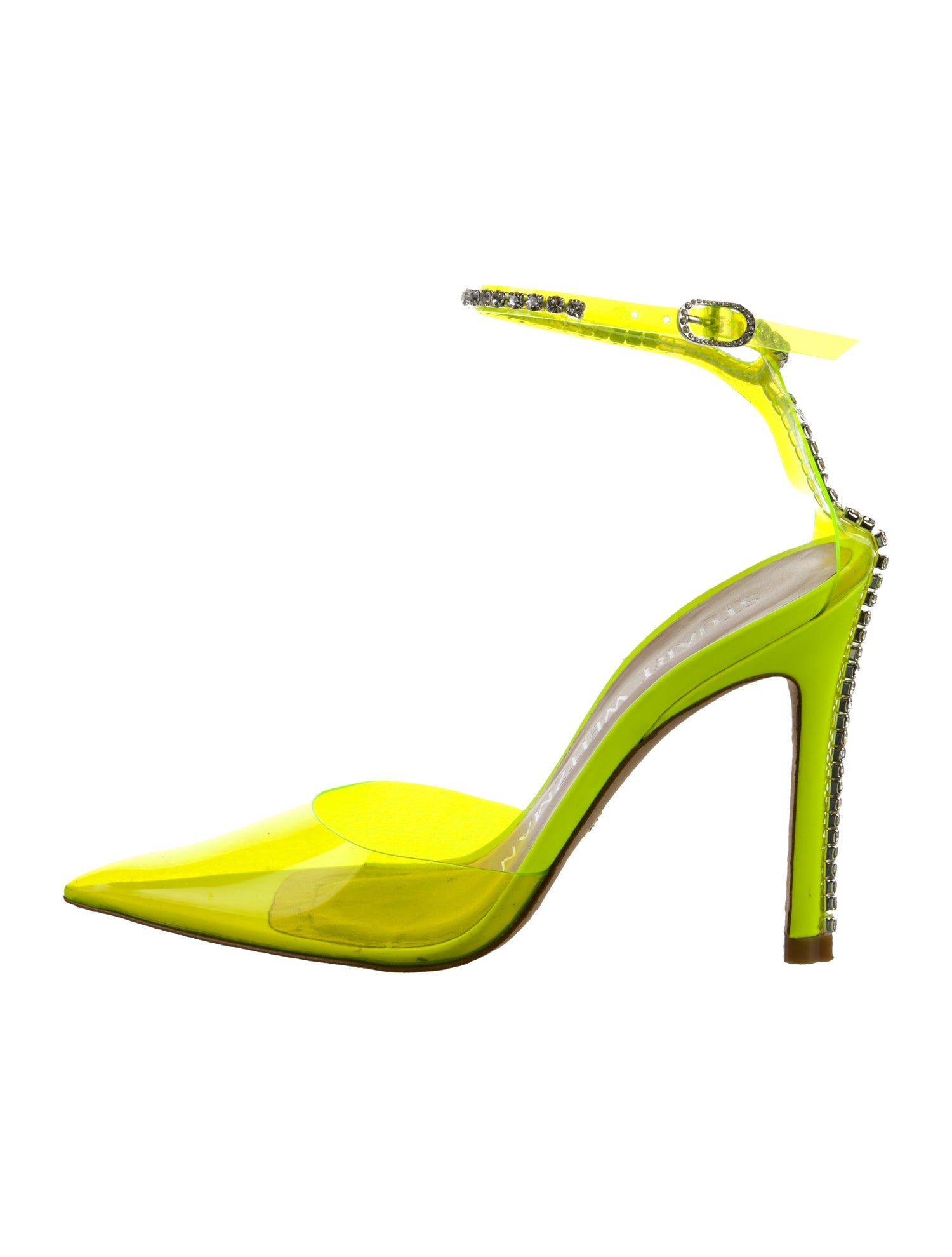 Stuart Weitzman PVC Crystal Embellishments D'Orsay Pumps