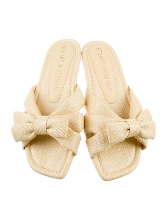Stuart Weitzman Raffia Slides