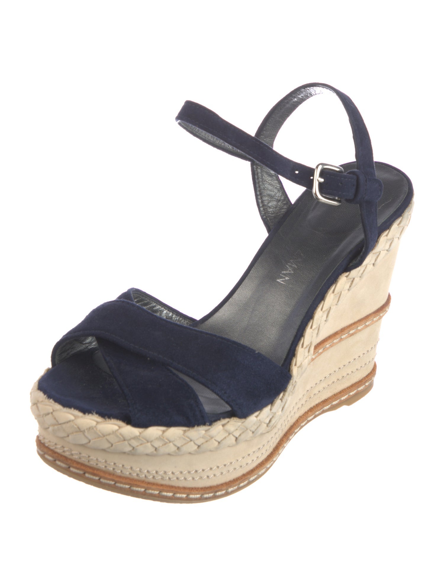 Stuart Weitzman Suede Braided Accents Espadrilles