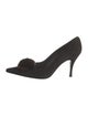 Stuart Weitzman Suede Faux Fur Trim Pumps