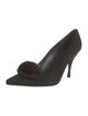 Stuart Weitzman Suede Faux Fur Trim Pumps