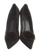 Stuart Weitzman Suede Faux Fur Trim Pumps