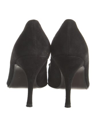 Stuart Weitzman Suede Faux Fur Trim Pumps