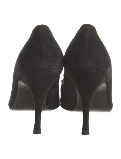 Stuart Weitzman Suede Faux Fur Trim Pumps
