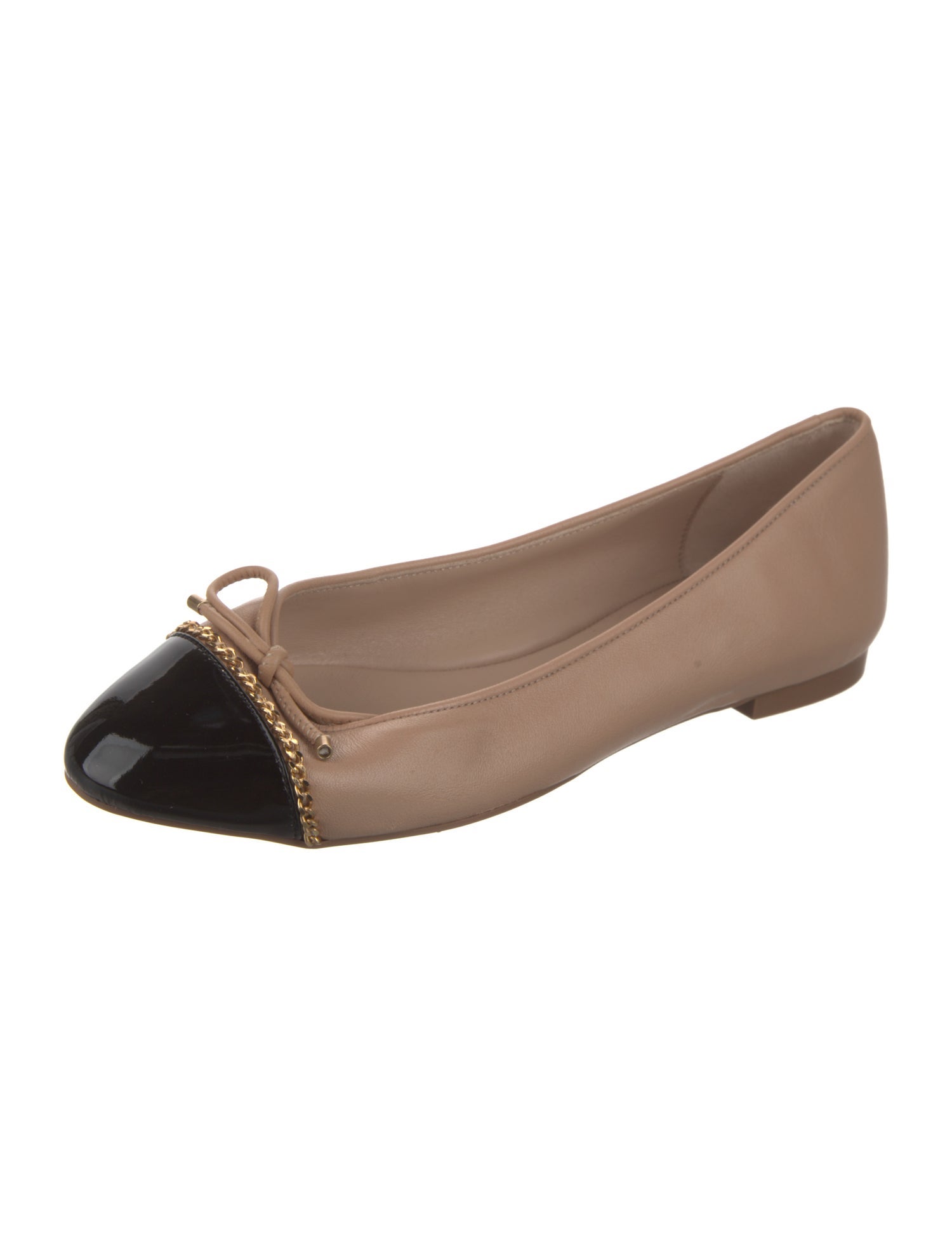 Stuart Weitzman Leather Colorblock Pattern Ballet Flats