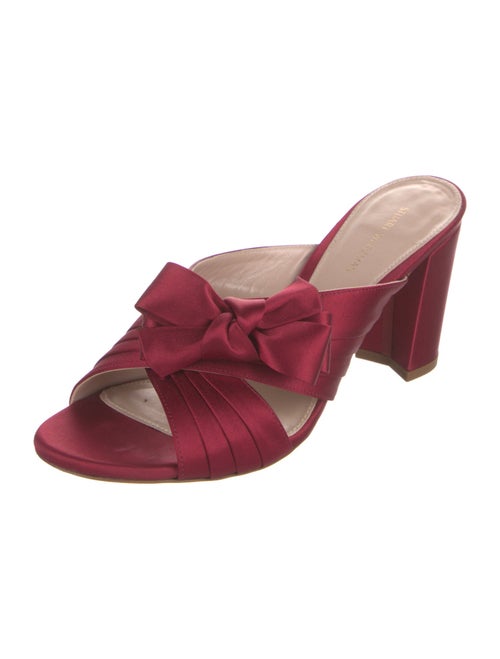 Stuart Weitzman Satin Bow Accents Slides