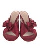 Stuart Weitzman Satin Bow Accents Slides