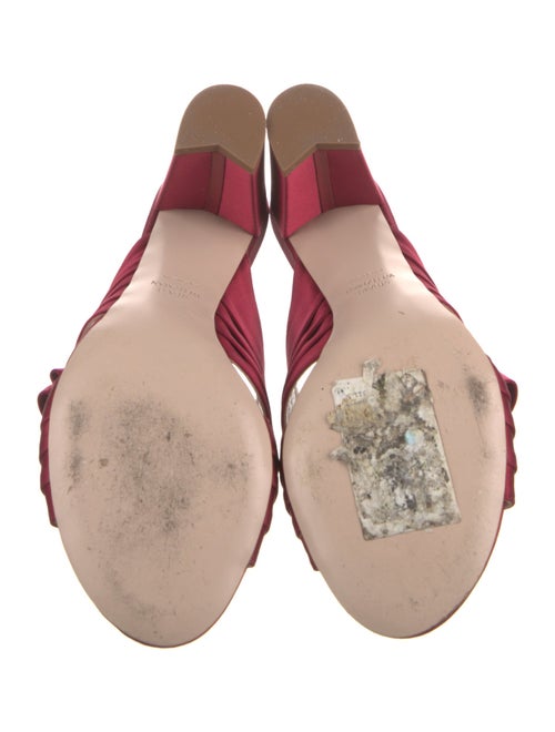 Stuart Weitzman Satin Bow Accents Slides