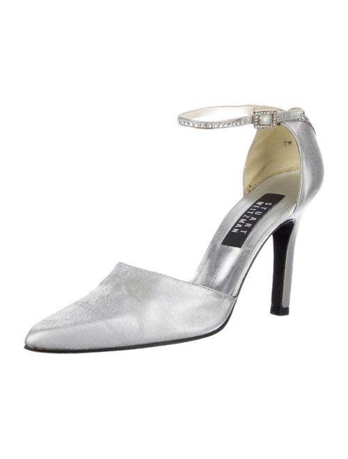 Stuart Weitzman Leather Crystal Embellishments D'Orsay Pumps