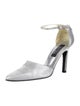 Stuart Weitzman Leather Crystal Embellishments D'Orsay Pumps