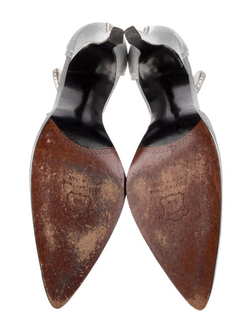 Stuart Weitzman Leather Crystal Embellishments D'Orsay Pumps