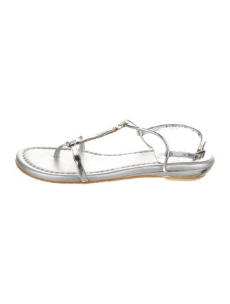 Stuart Weitzman Patent Leather T-Strap Sandals