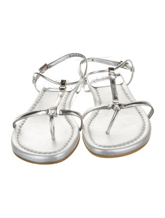 Stuart Weitzman Patent Leather T-Strap Sandals