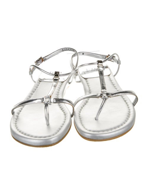 Stuart Weitzman Patent Leather T-Strap Sandals