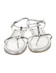 Stuart Weitzman Patent Leather T-Strap Sandals