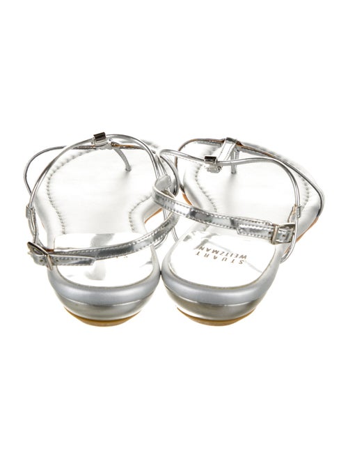 Stuart Weitzman Patent Leather T-Strap Sandals