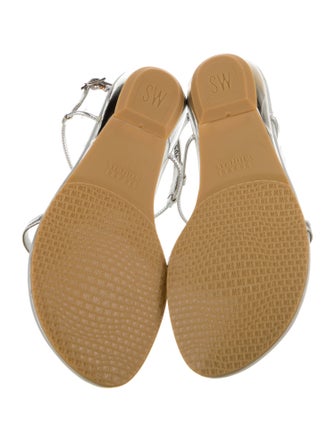 Stuart Weitzman Patent Leather T-Strap Sandals