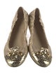 Stuart Weitzman Leather Bow Accents Ballet Flats