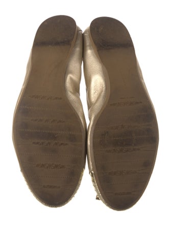 Stuart Weitzman Leather Bow Accents Ballet Flats