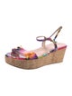 Stuart Weitzman Patent Leather Printed Espadrilles