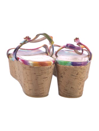 Stuart Weitzman Patent Leather Printed Espadrilles