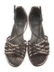 Stuart Weitzman Leather Animal Print T-Strap Sandals