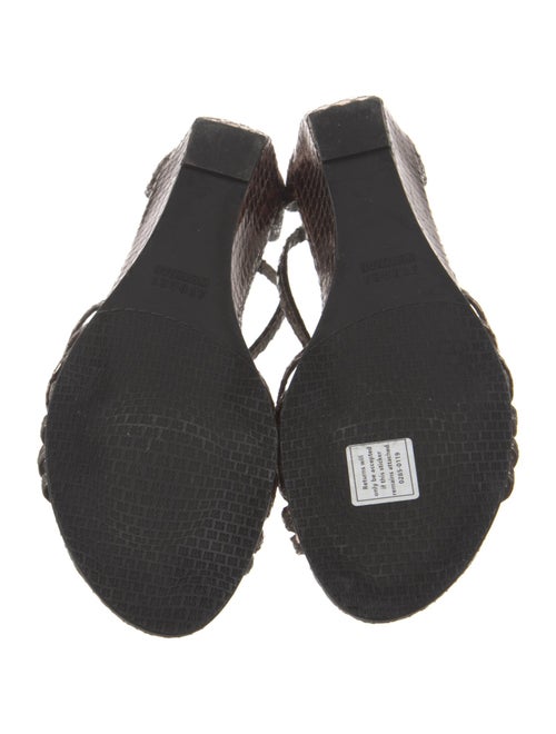 Stuart Weitzman Leather Animal Print T-Strap Sandals