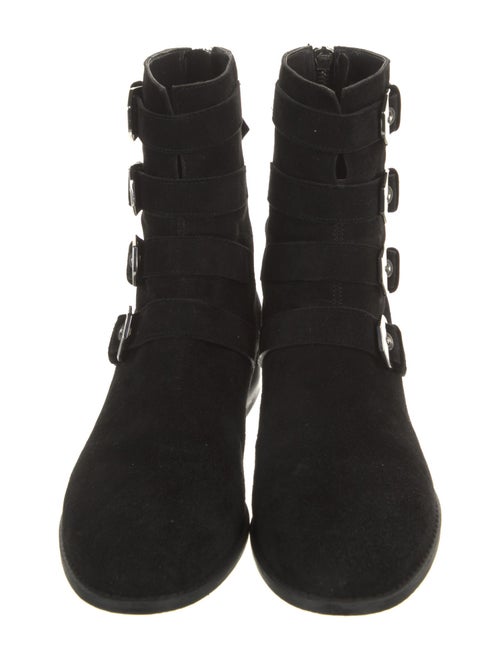 Stuart Weitzman Suede Studded Accents Lace-Up Boots