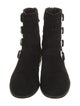 Stuart Weitzman Suede Studded Accents Lace-Up Boots