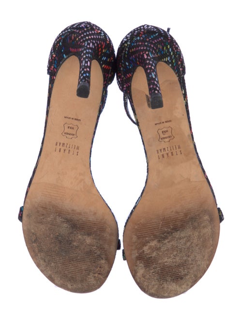 Stuart Weitzman Suede Printed Sandals