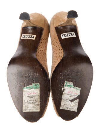 Stuart Weitzman Suede Lasercut Accents Pumps