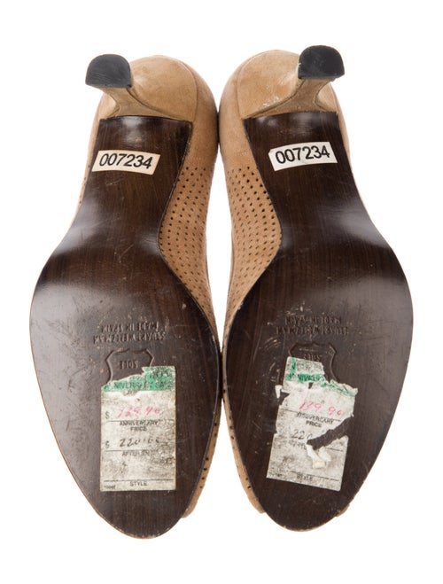 Stuart Weitzman Suede Lasercut Accents Pumps