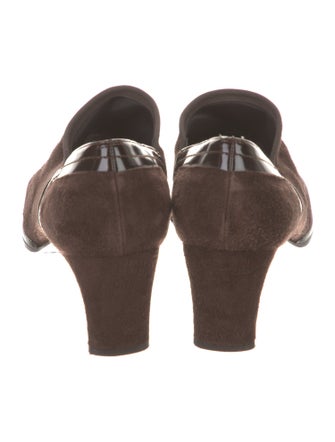 Stuart Weitzman Suede Leather Trim Embellishment Pumps